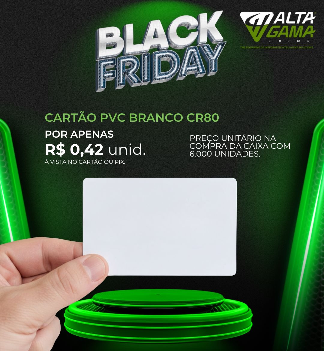 Cartão PVC CR-80 Premium 0,76mm - 6000 unidades