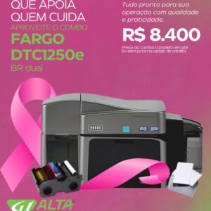 Impressora de cartões e crachá Fargo DTC1250e Dual BR COMBO