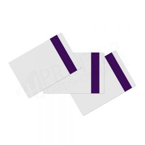Cartão Branco PVC com Tarja Infrared Violeta Vertical CR-80 0,76MM 0,86mm x 0,54mm