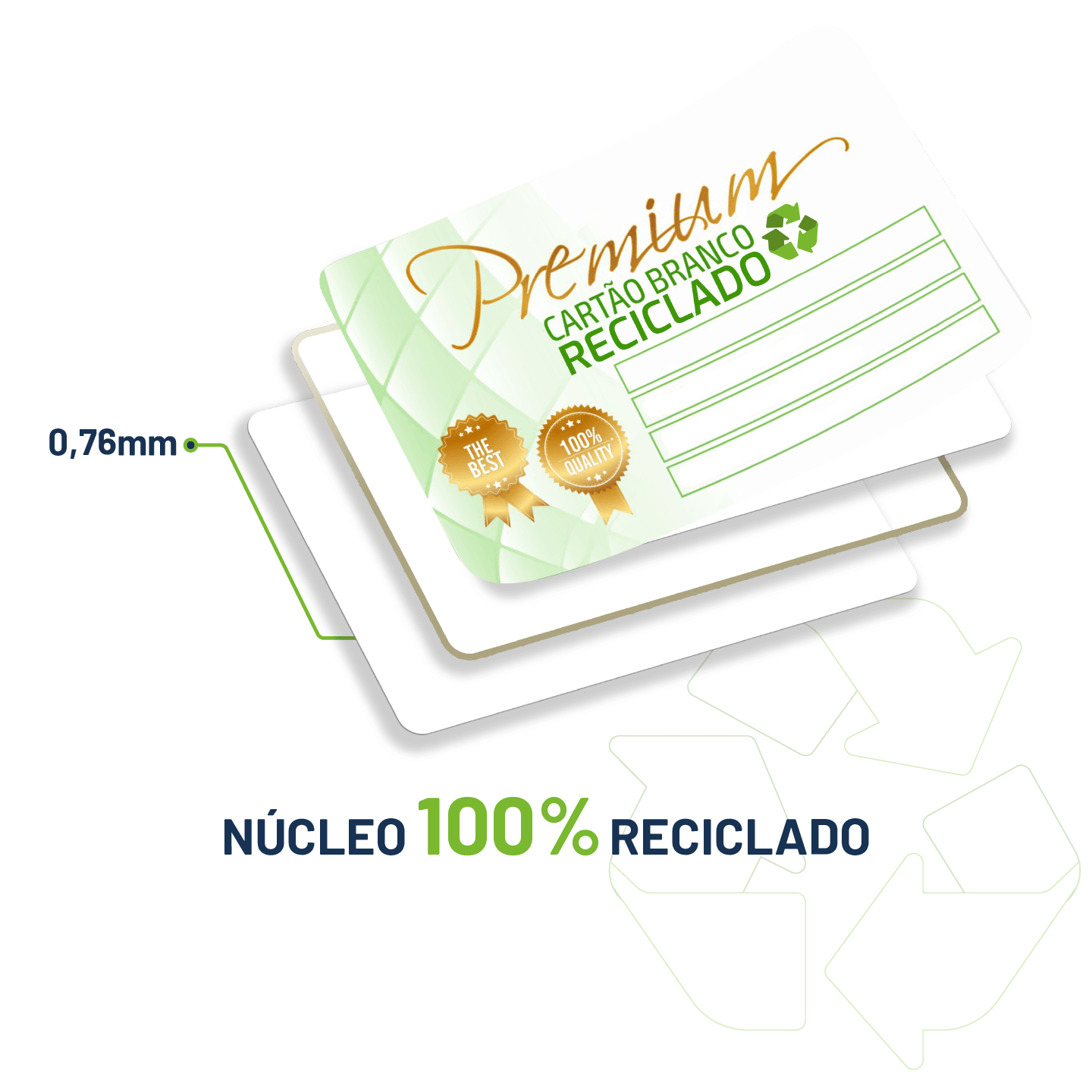 Cartão PVC Cr-80 Reciclado 0,76mm- 100 Uni