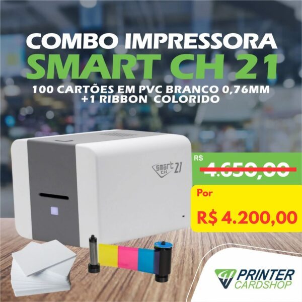 Impressora de Cartões e Cracha Smart CH 21S