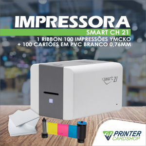 Impressora de Cartão e Crachá Smart CH 21S COMBO