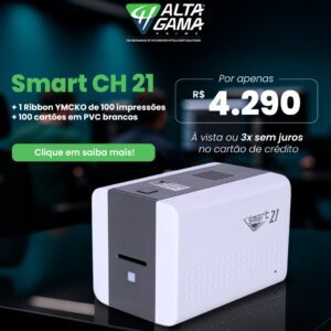 Impressora de Cartão e Crachá Smart CH 21S COMBO - R$4.290,00