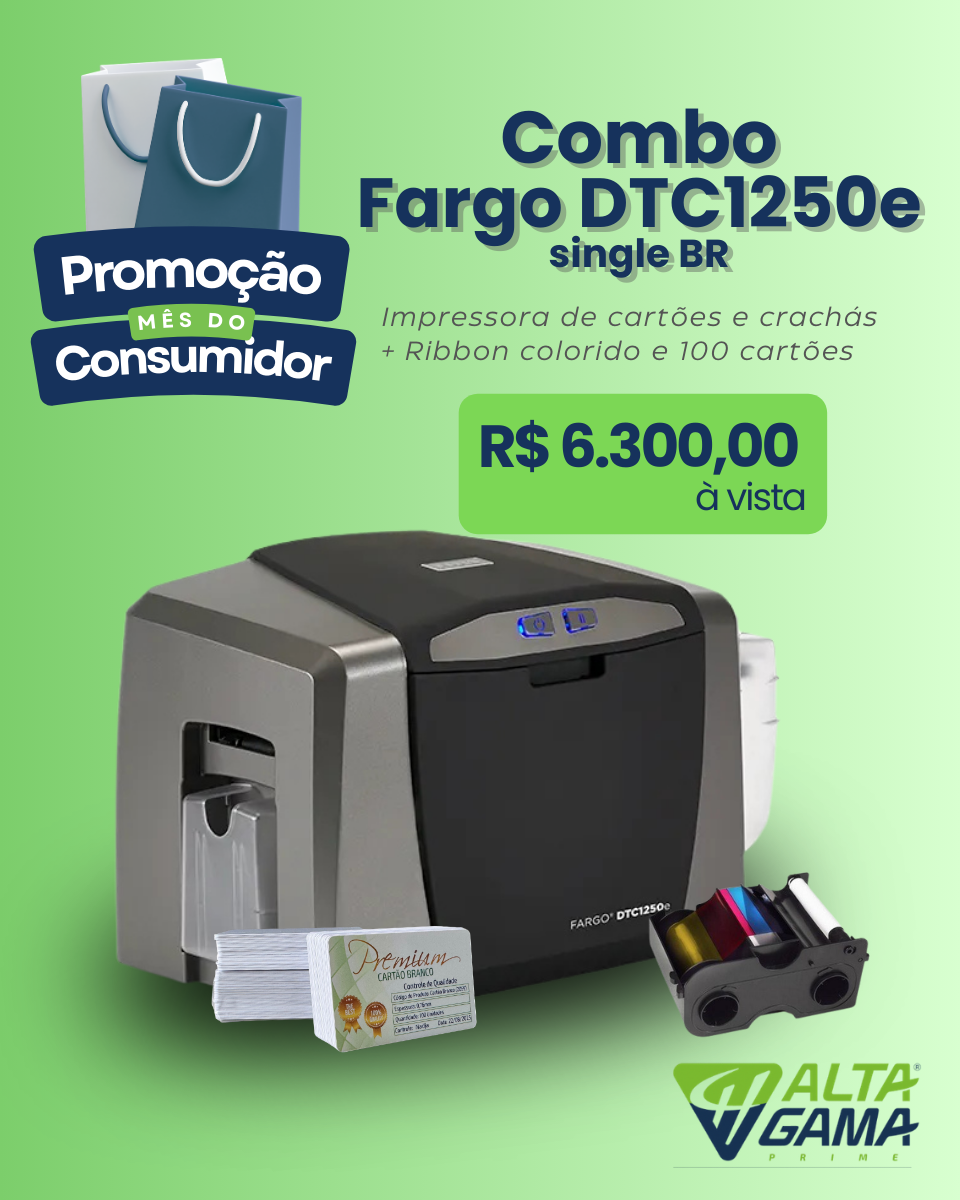 Impressora Fargo DTC1250e Simplex BR - COMBO