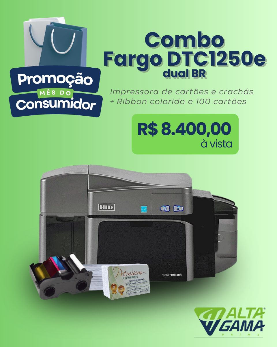 Impressora Fargo DTC1250e duplex BR - Combo