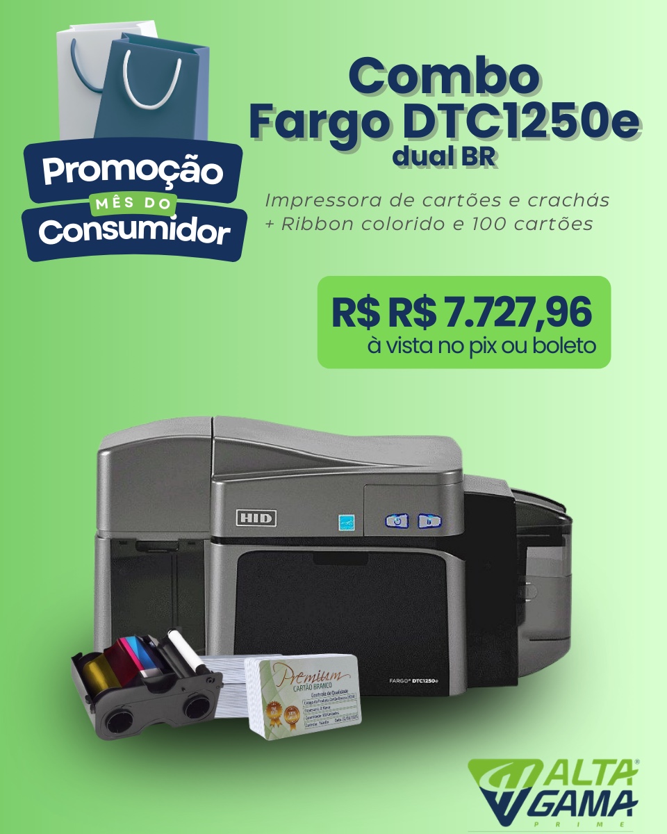 Impressora Fargo DTC1250e duplex BR - Combo